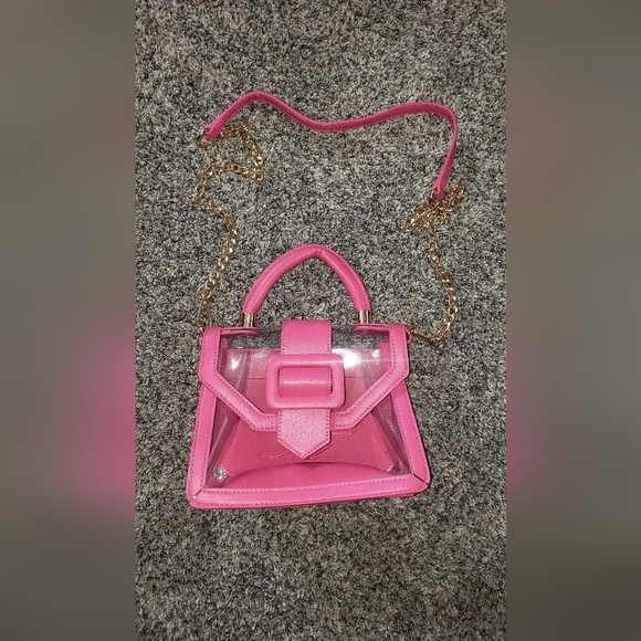 MMS Design Studio Handbags - MMS Design Studio | Transparent And Pink Mini Bag with Detachable Strap
